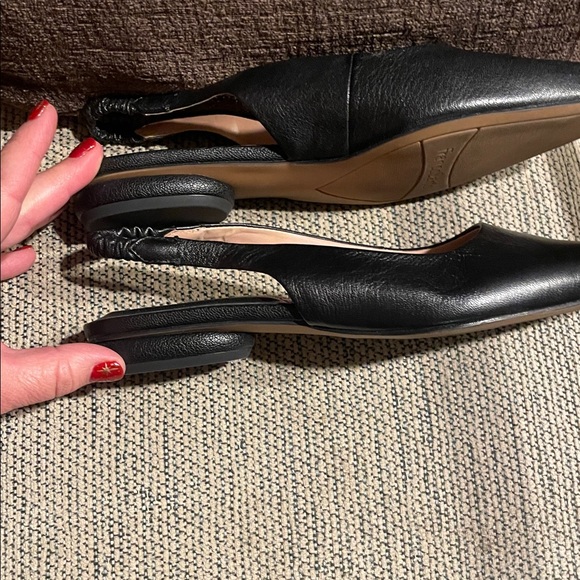 Franco Sarto Sling Back Black Flats. Leather Upper. Size 8M - Picture 2 of 4